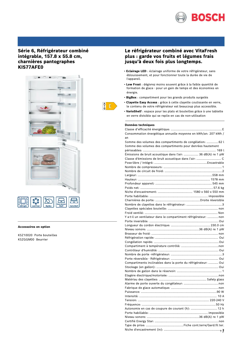 Image de la première page du manuel de l'appareil KIS77AFE0