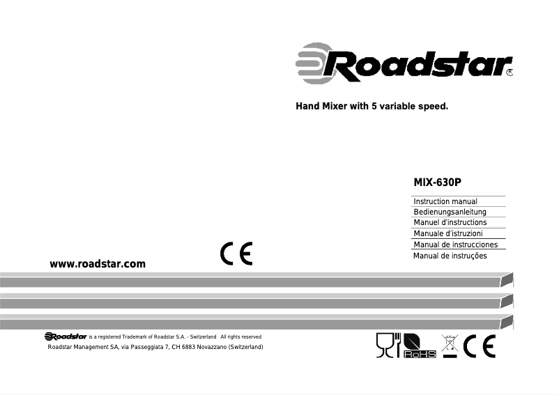 Page 1 de la notice Manuel utilisateur Roadstar MIX-630P