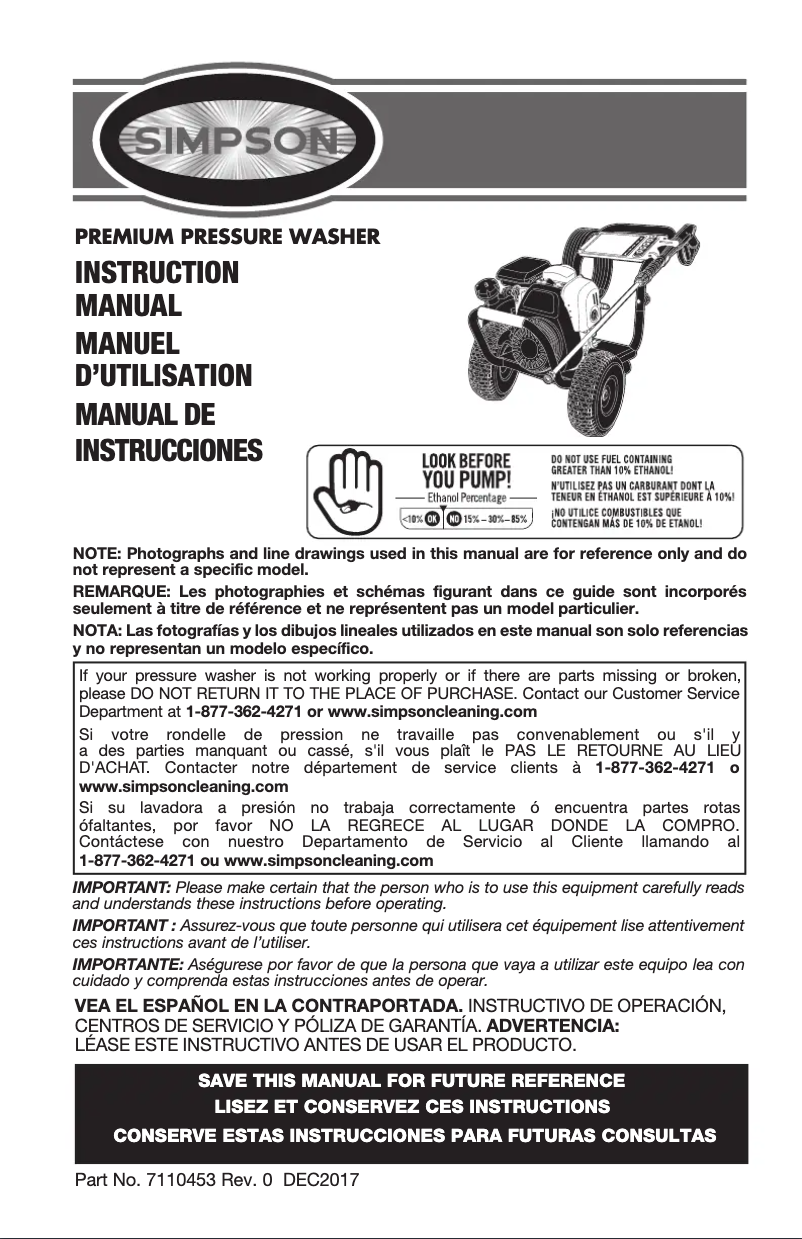 Page n°1 - Manuel utilisateur Simpson Megashot MSH3224-S