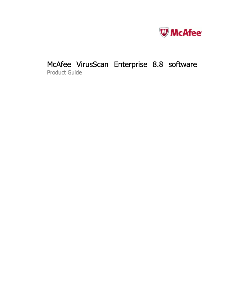 Page n°1 - Manuel utilisateur McAfee VirusScan Enterprise 8.8