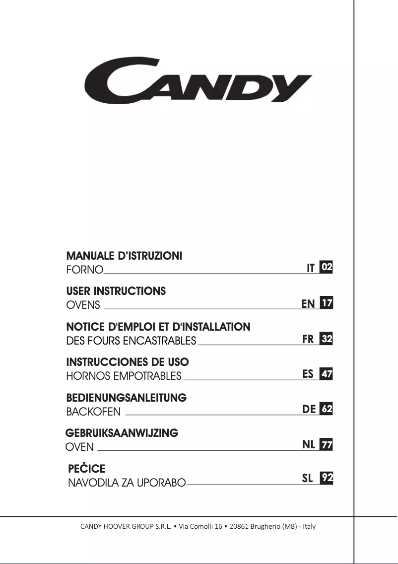 Page 1 de la notice Manuel utilisateur Candy FCT686NR