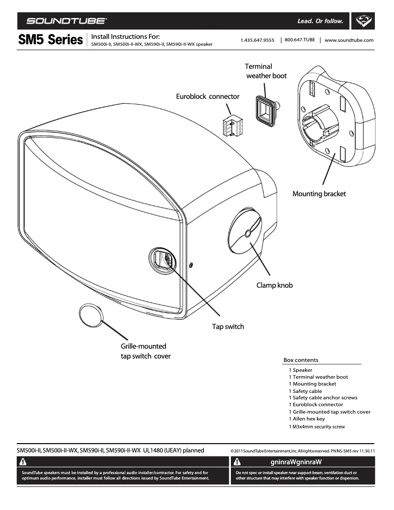 Page 1 de la notice Manuel utilisateur SoundTube SM500i-II