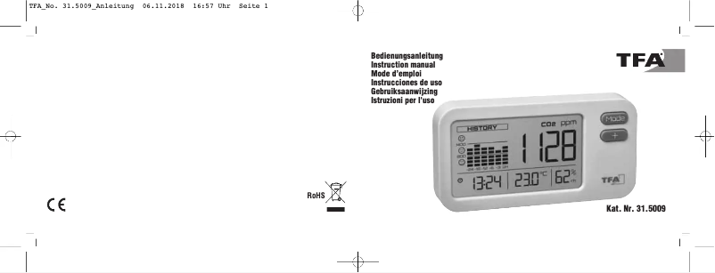 Page 1 de la notice Manuel utilisateur TFA AirCo2ntrol COACH 31.5009