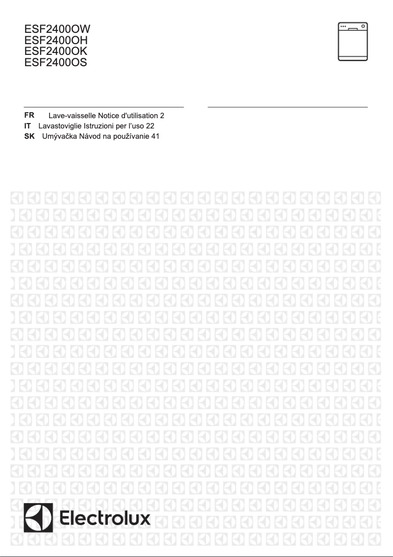 Image de la première page du manuel de l'appareil ESF2400OK