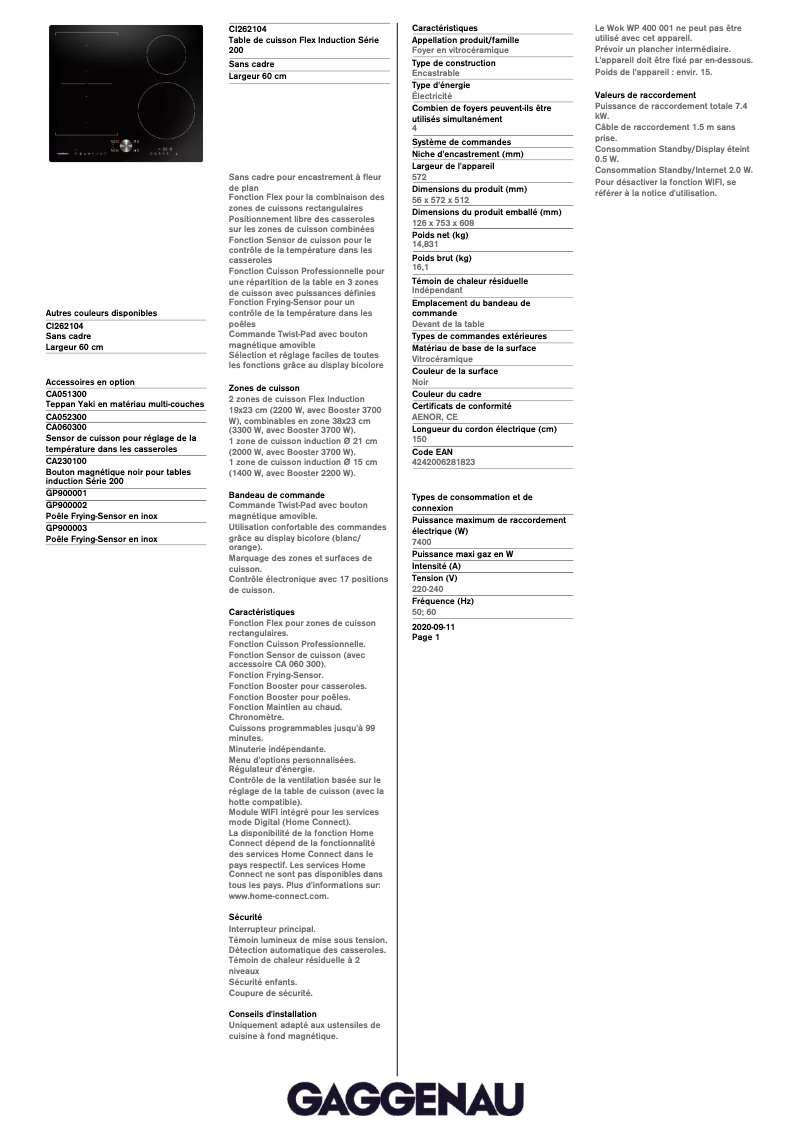 Image de la première page du manuel de l'appareil CI262104