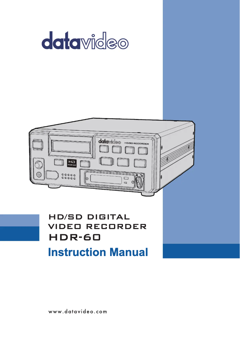 Page n°1 - Manuel utilisateur DataVideo HDR-60