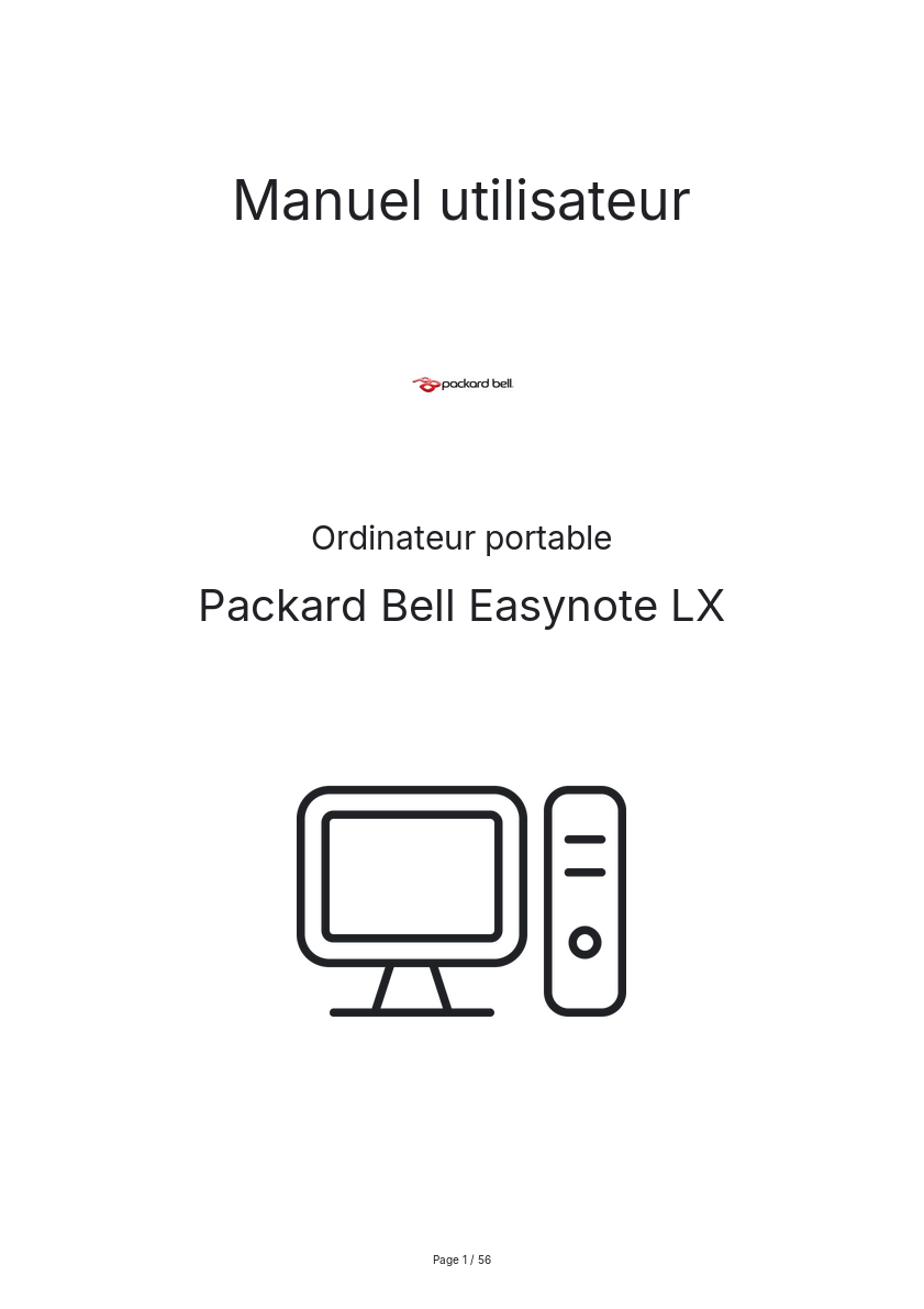 Image de la première page du manuel de l'appareil Easynote LX