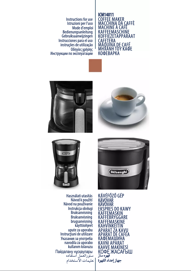 Page 1 de la notice Manuel utilisateur DeLonghi Brillante CTJ4003