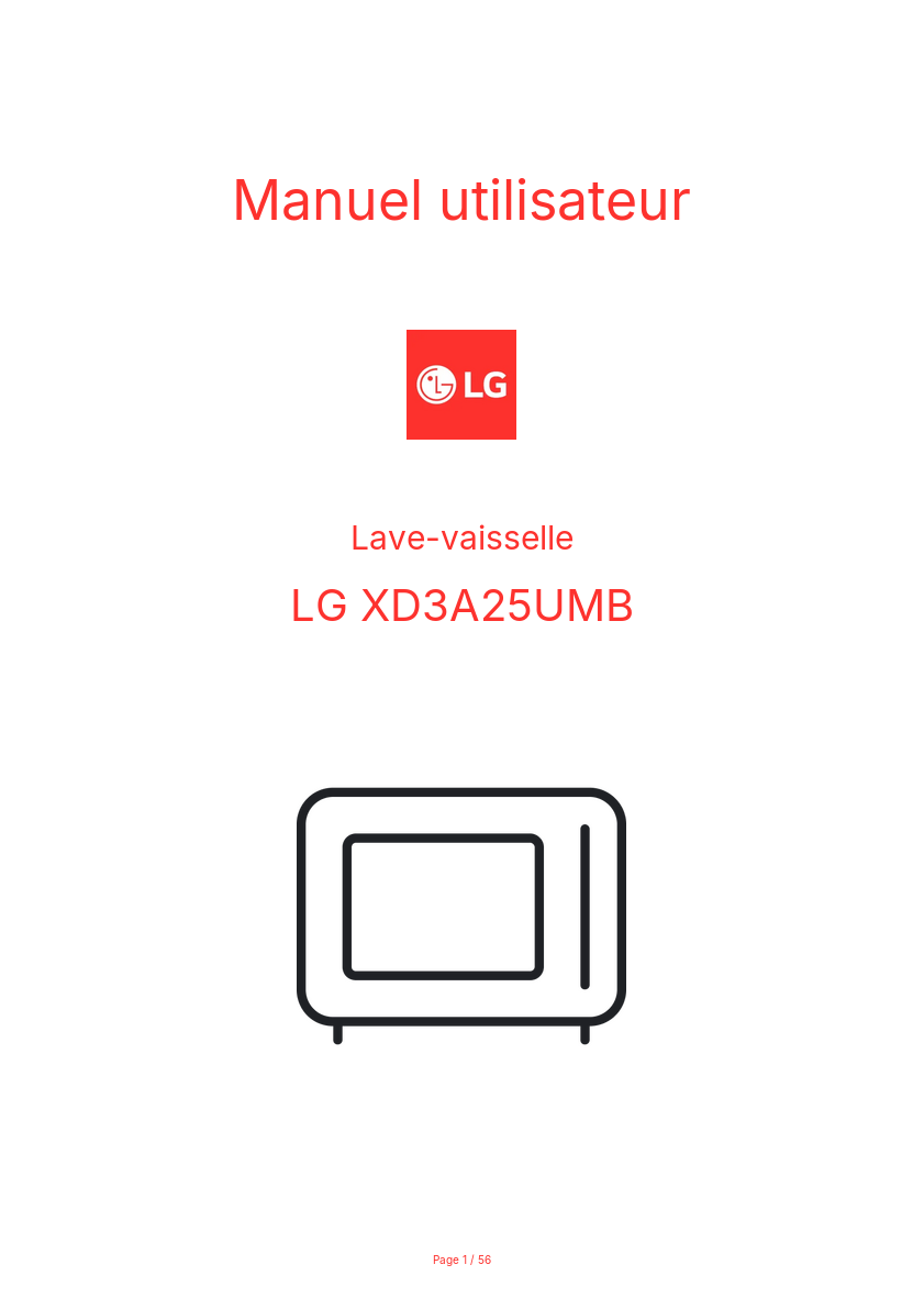 Page n°1 - Manuel utilisateur LG XD3A25UMB