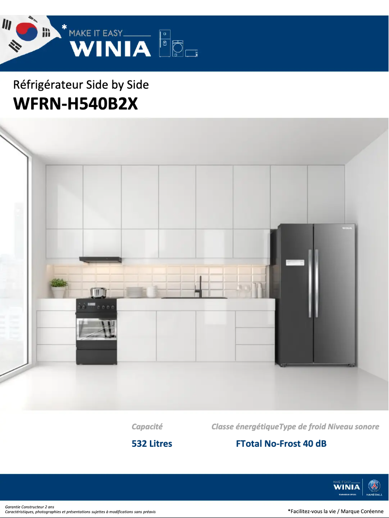 Image de la première page du manuel de l'appareil WFRN-H540B2X