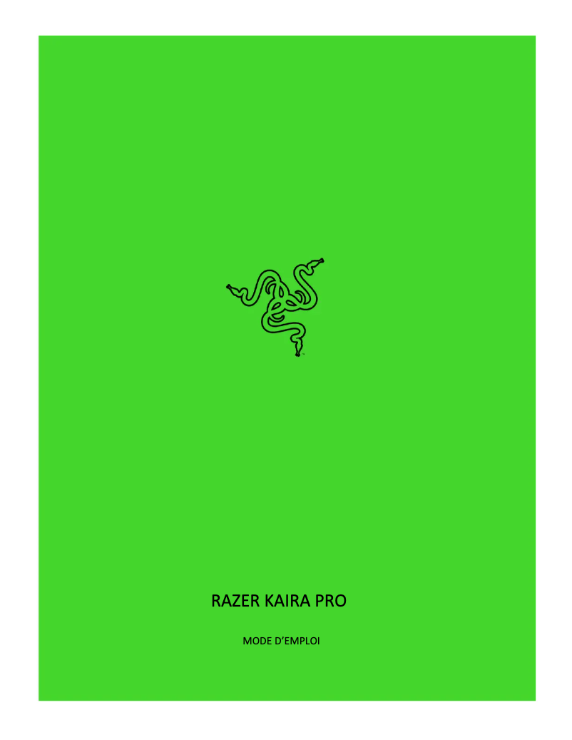 Page 1 de la notice Manuel utilisateur Razer Kaira Pro for PlayStation