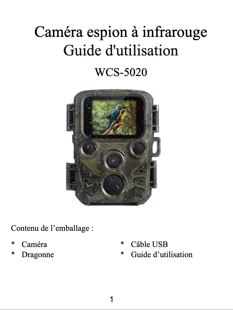 Page n°1 - Manuel utilisateur Denver WCS-5020