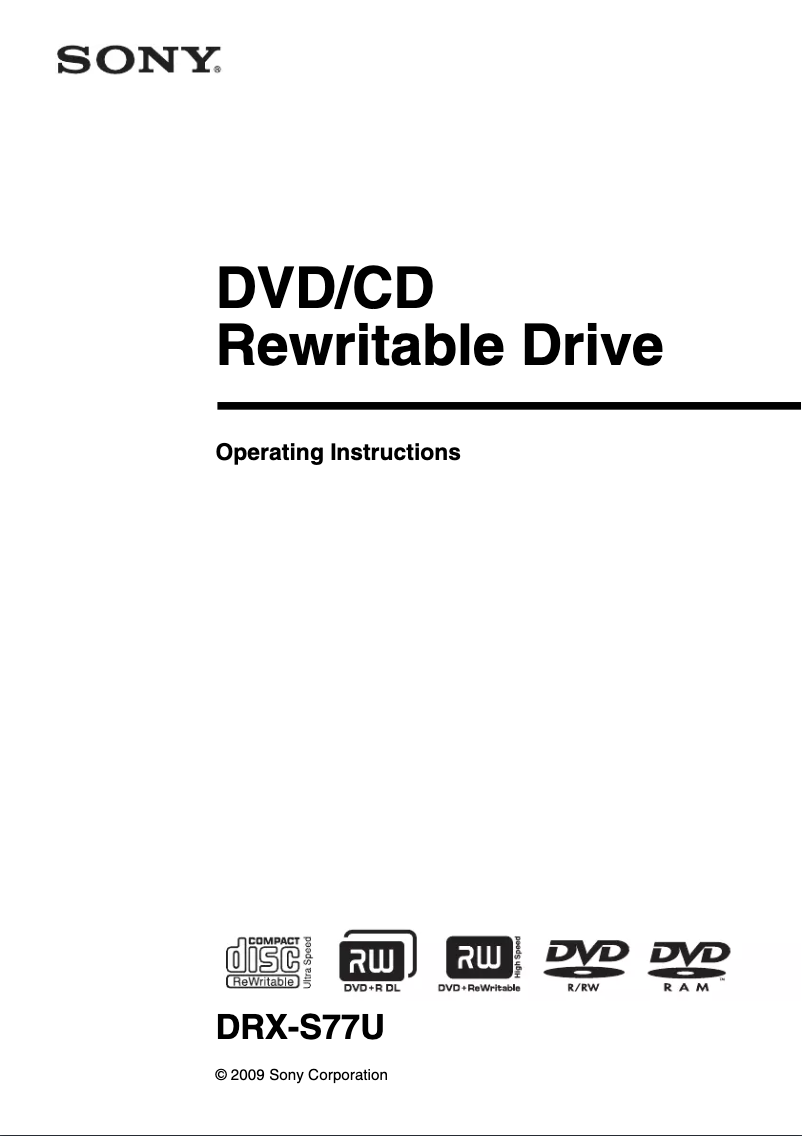 Image de la première page du manuel de l'appareil DRX-S77U