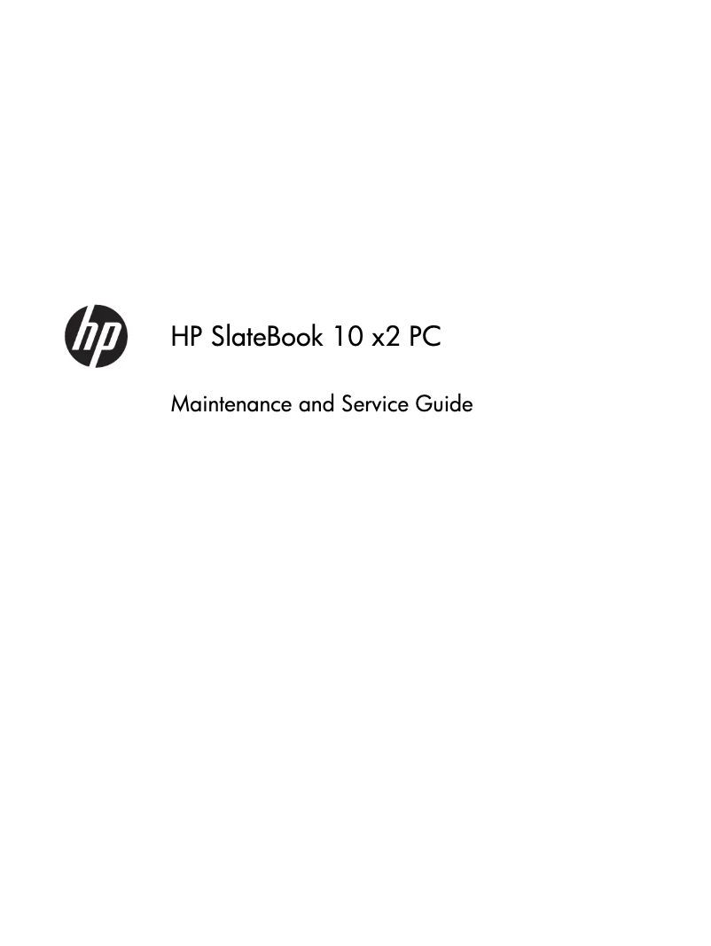Page n°1 - Manuel utilisateur HP SlateBook x2