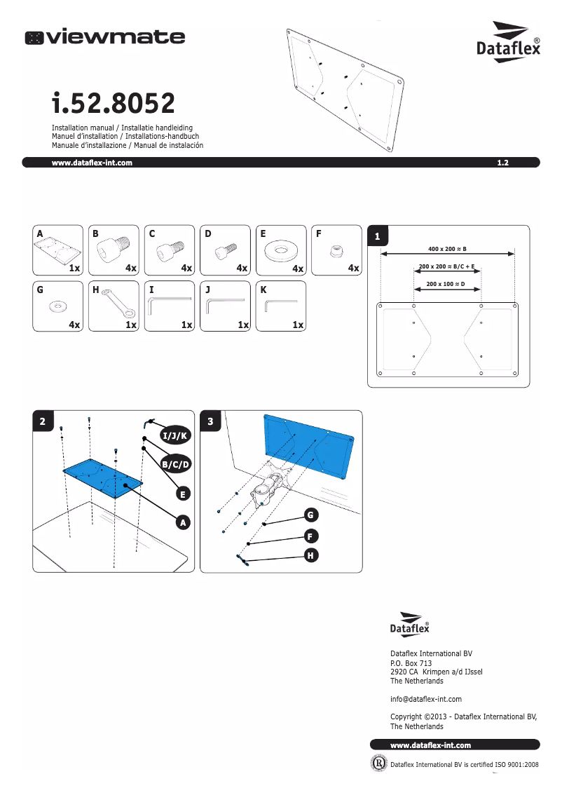 Page n°1 - Manuel utilisateur Dataflex ViewMate-i VESA Adapter 400x200