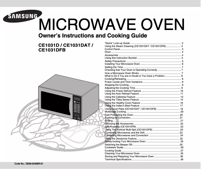 Page 1 de la notice Manuel utilisateur Samsung CE1031DAT