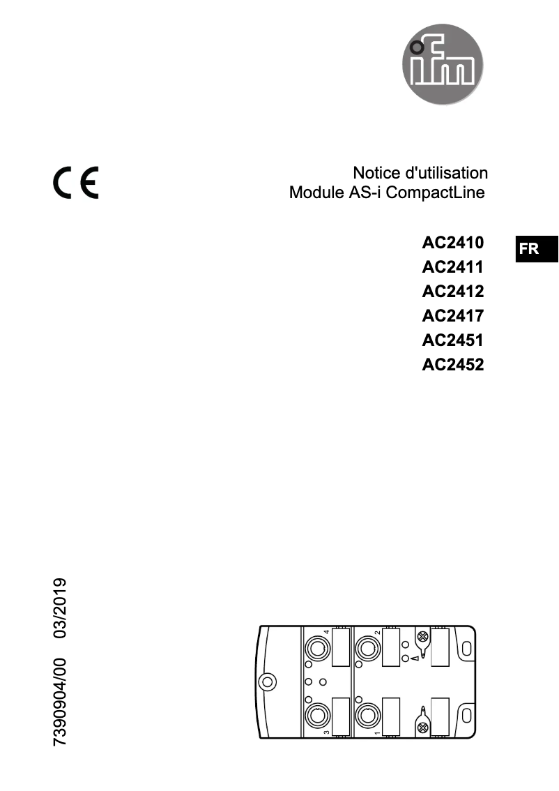 Page 1 de la notice Manuel utilisateur IFM AC2411