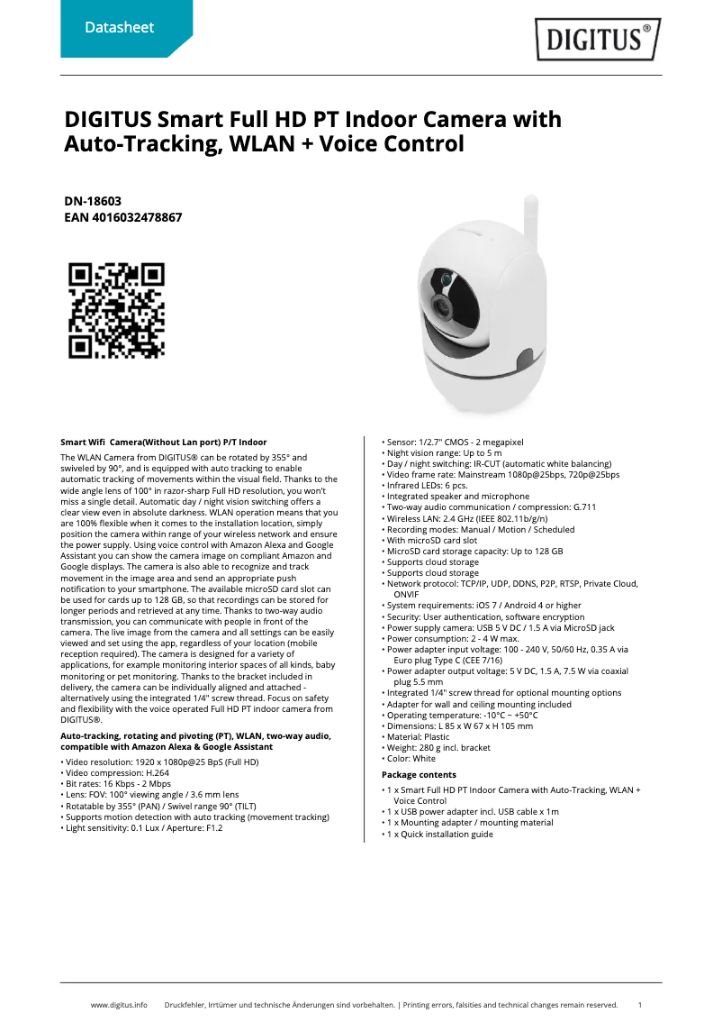 Image de la première page du manuel de l'appareil DN-18603