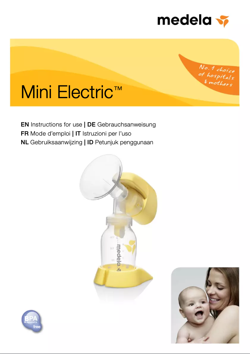 Page 1 de la notice Manuel utilisateur Medela Mini Electric