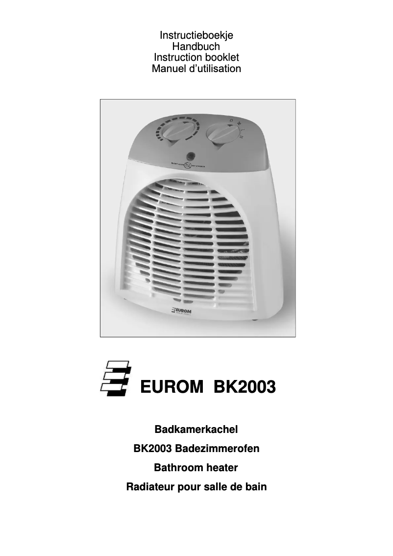Página 1 del manual Manual de usuario Eurom BK2003