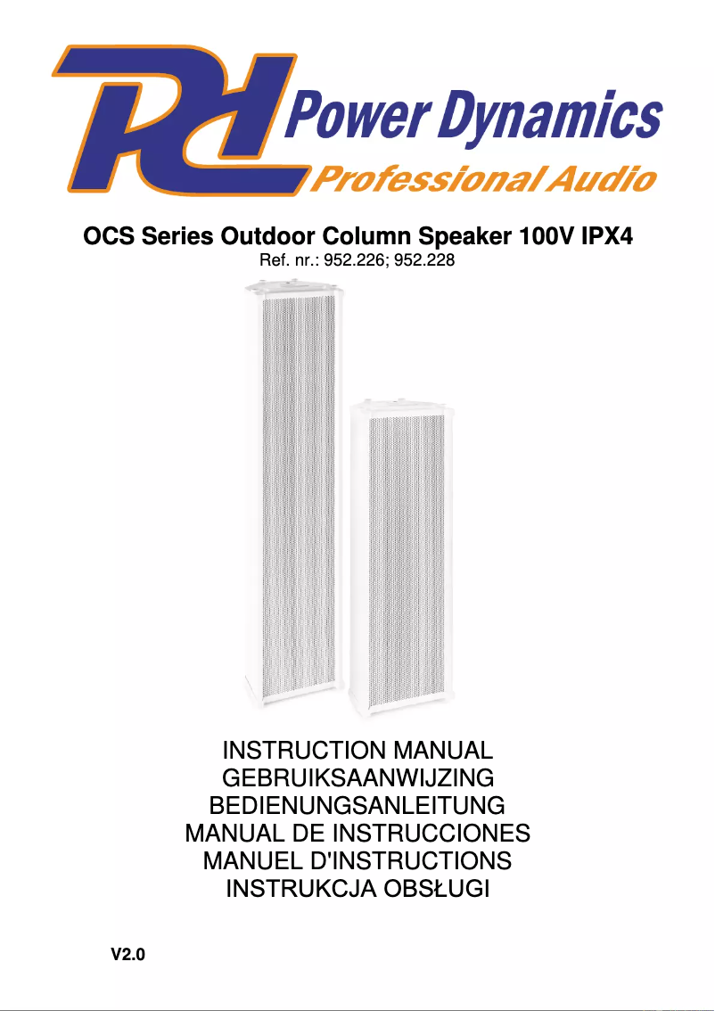 Page n°1 - Manuel utilisateur Power Dynamics OCS5