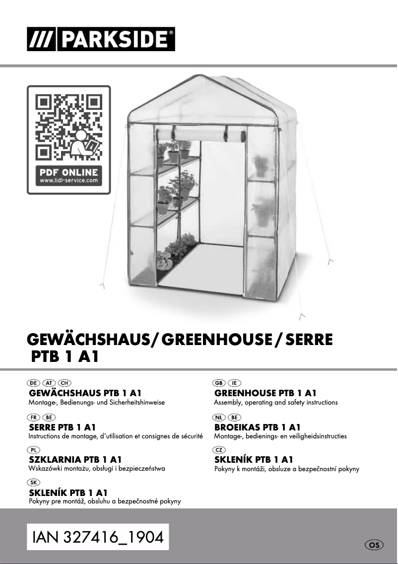 Page 1 de la notice Manuel utilisateur Parkside PTB 1 A1