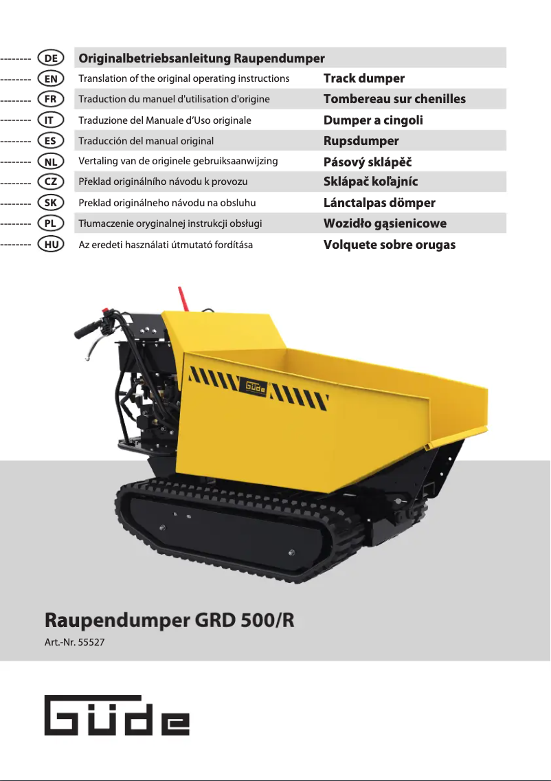 Page 1 de la notice Manuel utilisateur Güde GRD 500/R