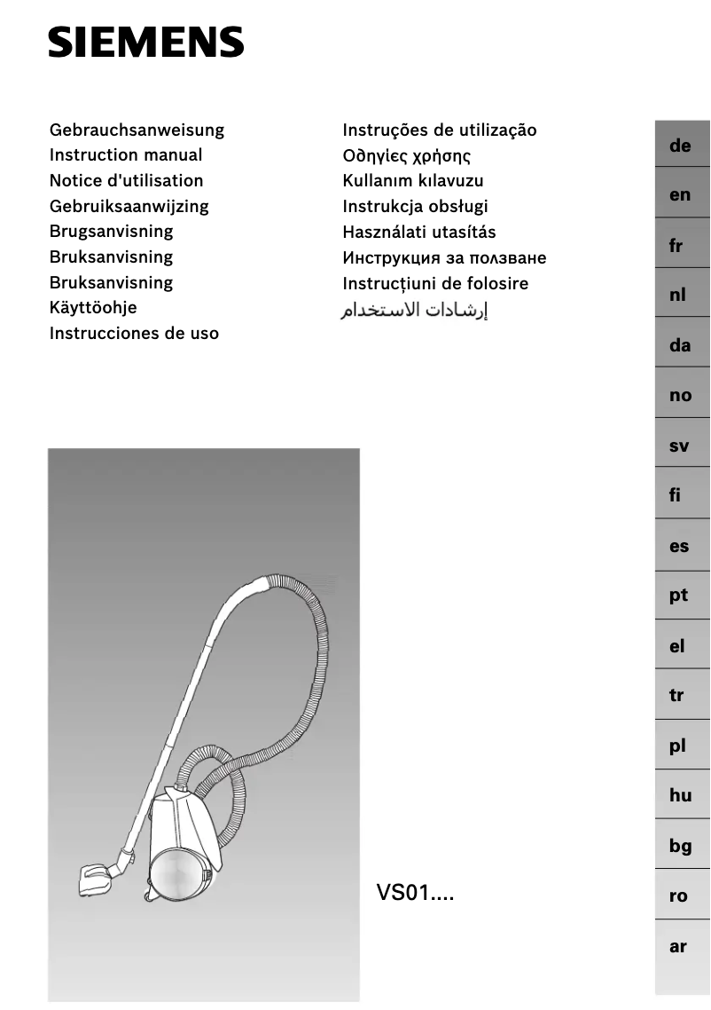 Page 1 de la notice Manuel utilisateur Siemens VS01