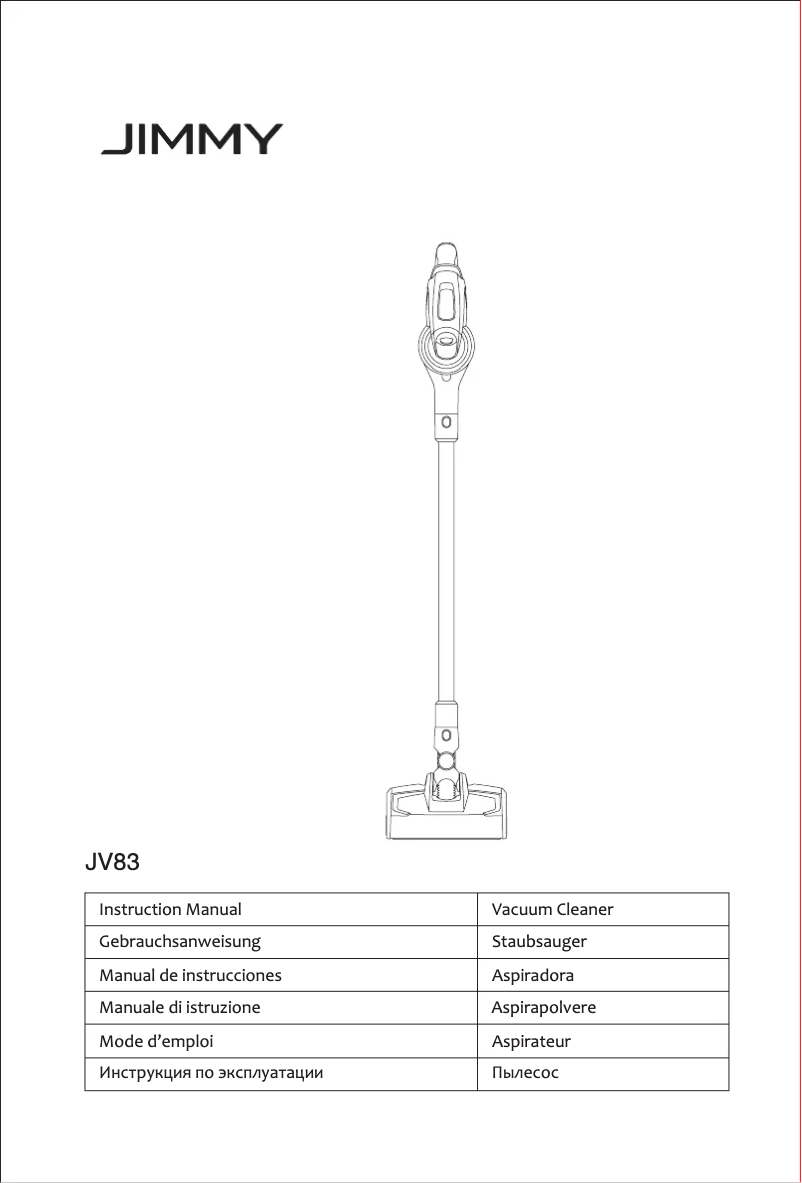 Page n°1 - Manuel utilisateur JIMMY JV83
