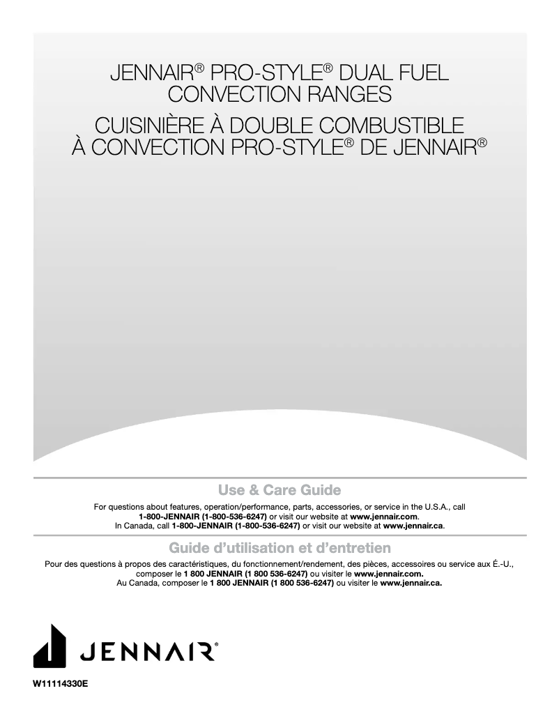 Page 1 de la notice Manuel d'utilisation et d'entretien JennAir JDRP648HL