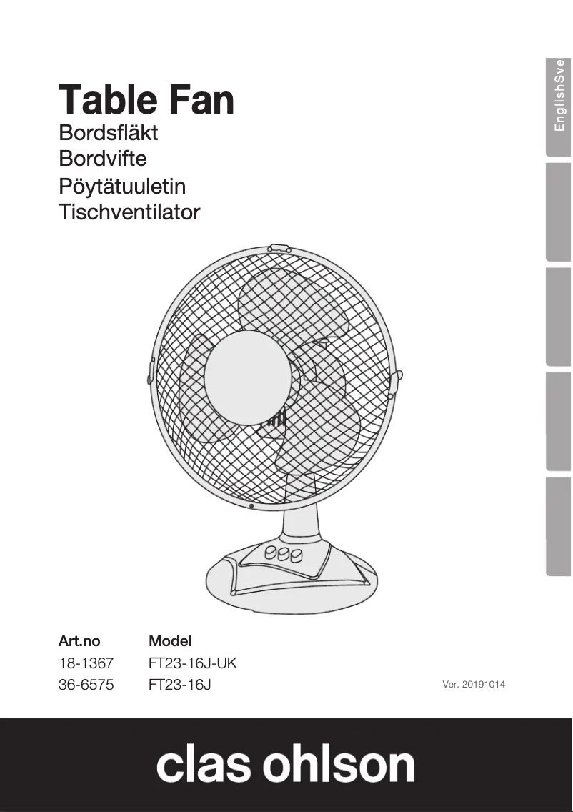Page n°1 - Manuel utilisateur Clas Ohlson FT23-16J