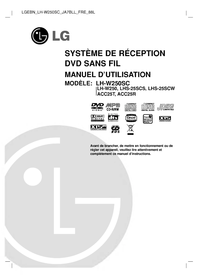 Image de la première page du manuel de l'appareil LH-W250SC