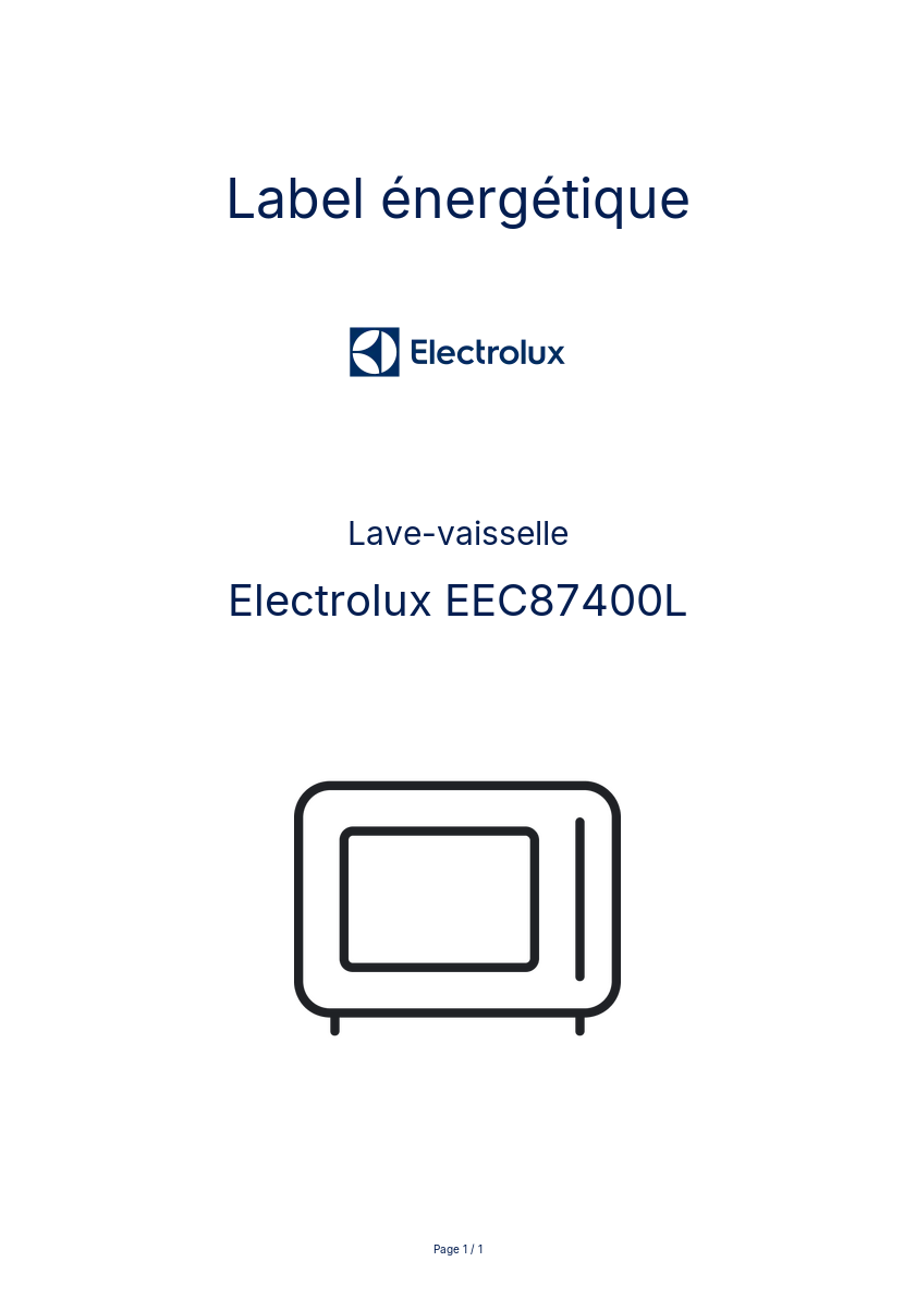 Image de la première page du manuel de l'appareil EEC87400L