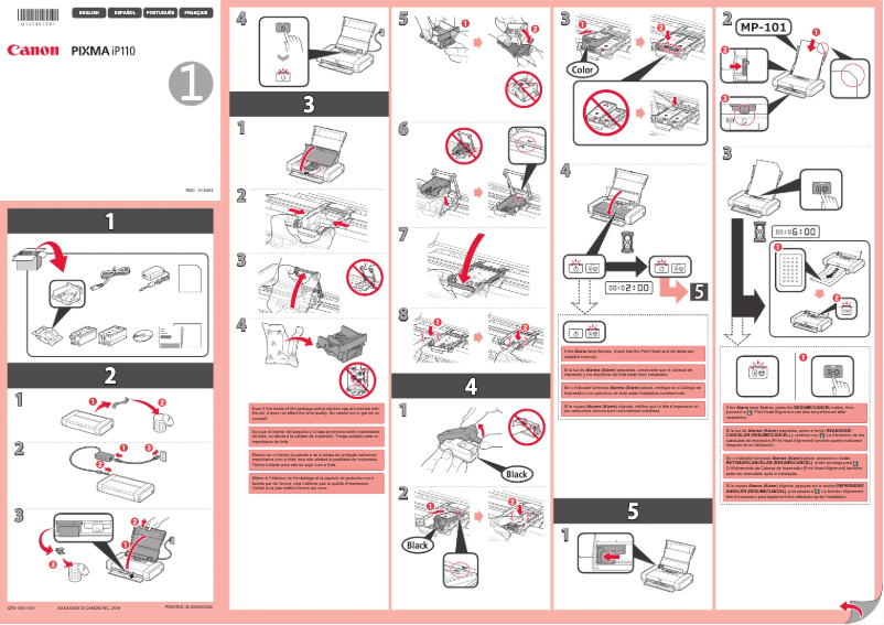 Page 1 de la notice Manuel utilisateur Canon Pixma iP110