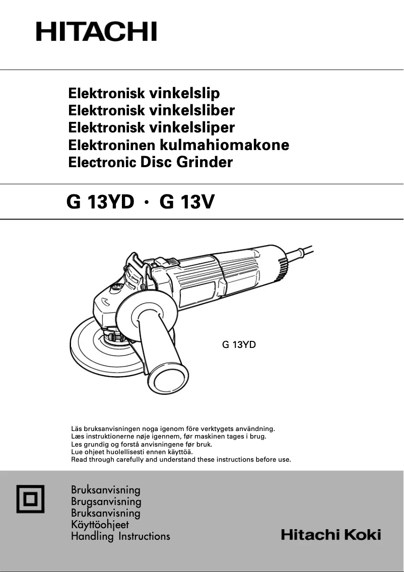 Page n°1 - Manuel utilisateur Hitachi G 13YD