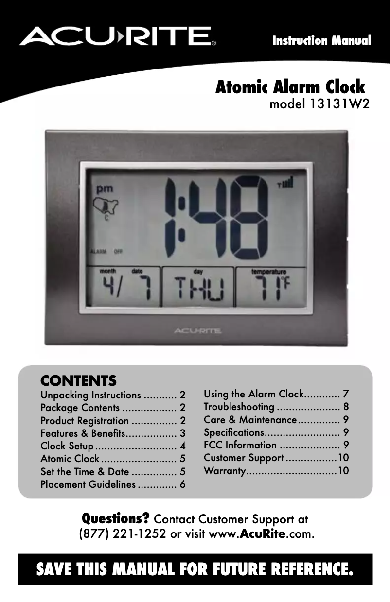 Page 1 de la notice Manuel utilisateur AcuRite 75065A2