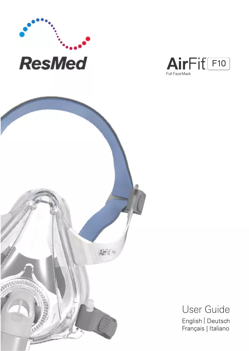 Image de la première page du manuel de l'appareil AirFit F10