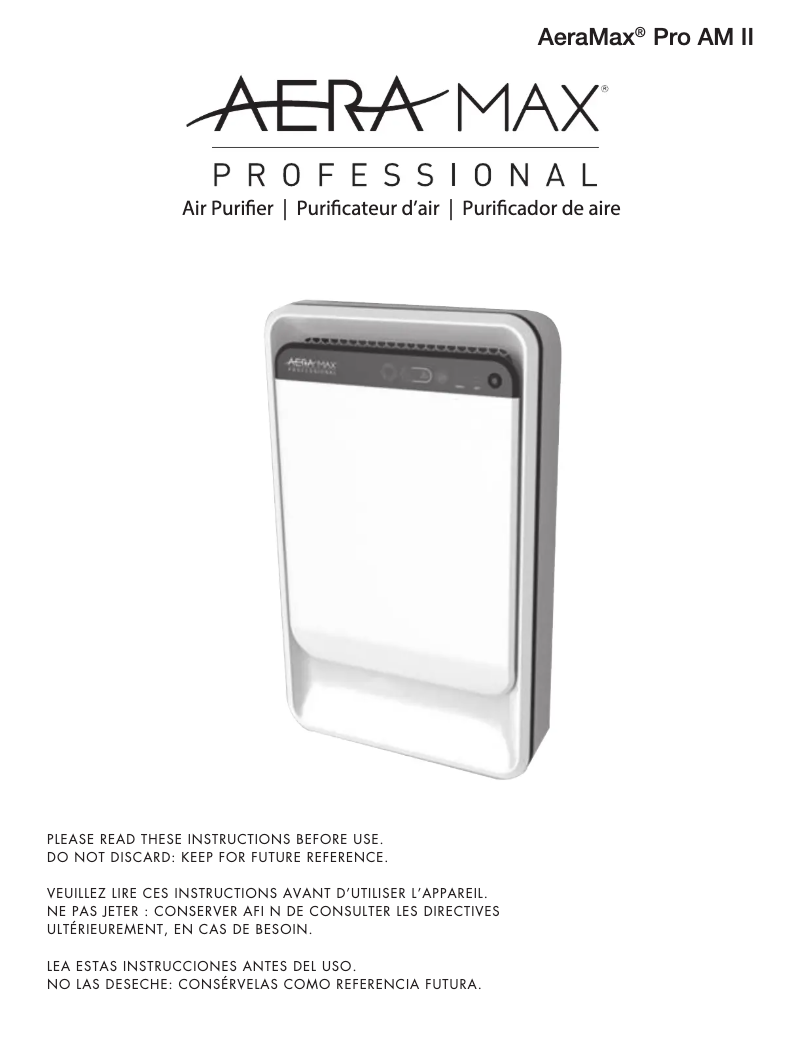 Page 1 de la notice Manuel utilisateur Fellowes AeraMax Professional 2