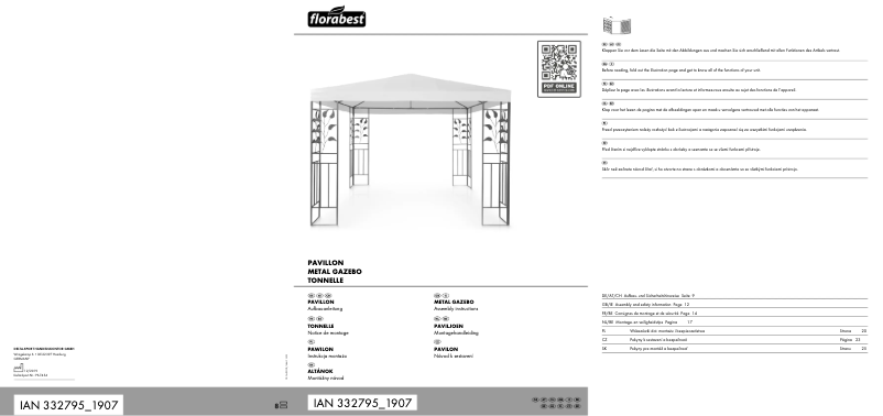 Page n°1 - Manuel utilisateur Florabest IAN 332795