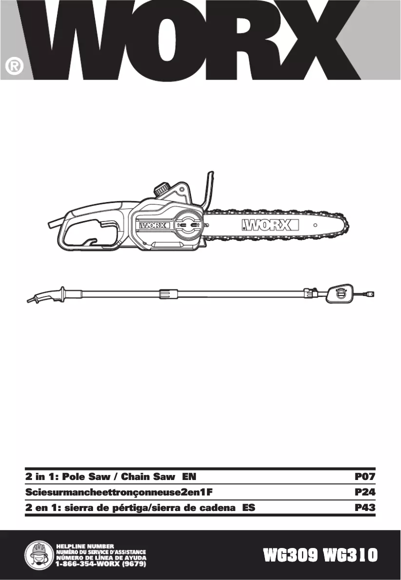 Page 1 de la notice Manuel utilisateur Worx WG310