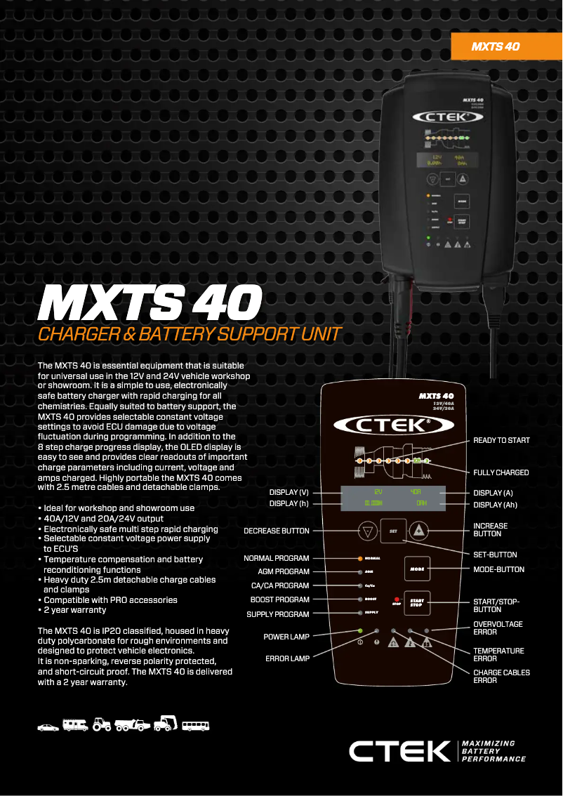 Image de la première page du manuel de l'appareil MXTS 40