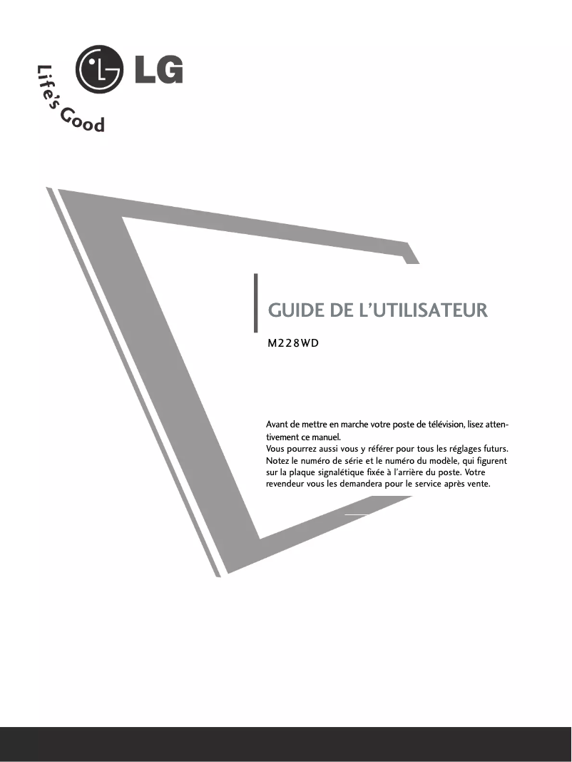 Page 1 de la notice Manuel utilisateur LG M228WD