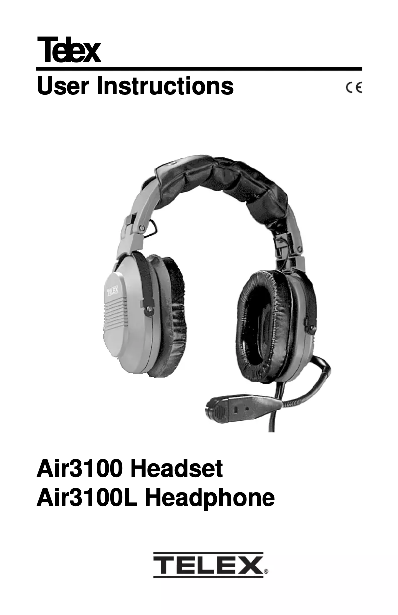 Page 1 de la notice Manuel utilisateur Telex Air 3100
