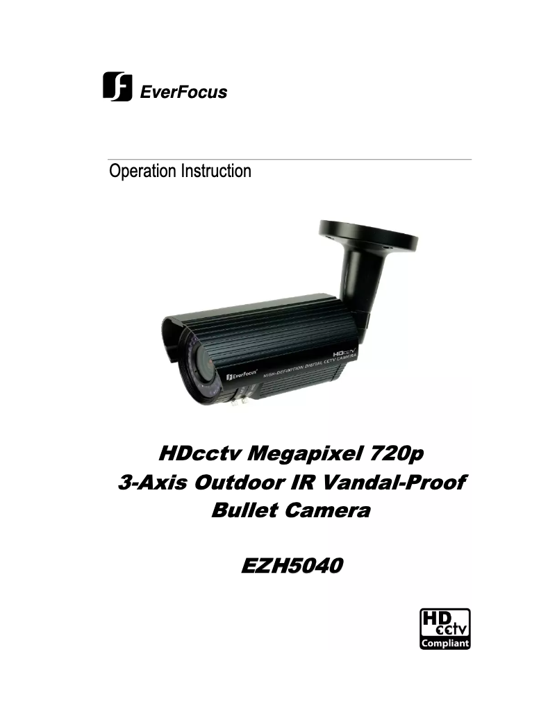 Page n°1 - Manuel utilisateur EverFocus EZH5040