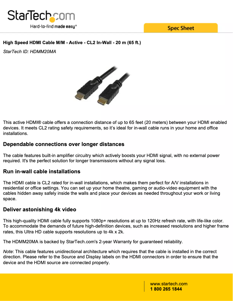 Image de la première page du manuel de l'appareil HDMM20MA