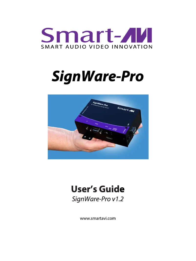 Page 1 de la notice Manuel utilisateur Smart-AVI AP-SNWP-32GS