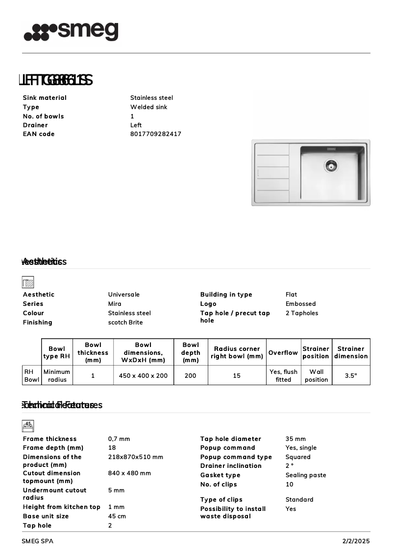 Page n°1 - Manuel utilisateur Smeg LFTG861S