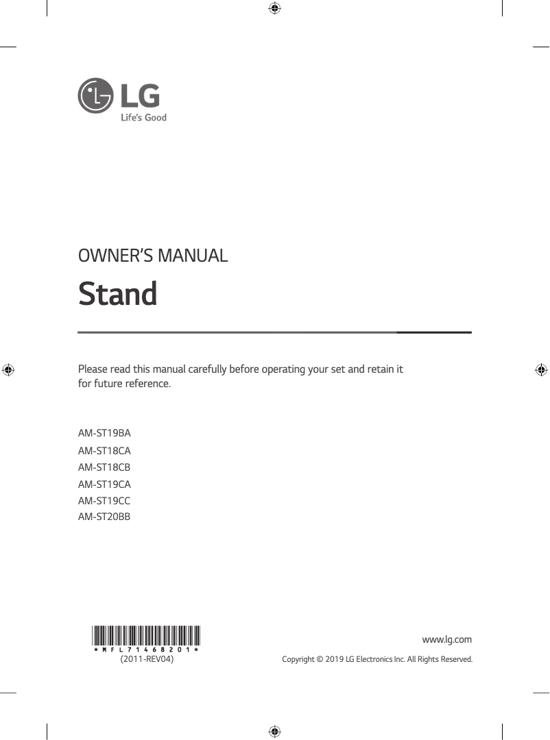 Page n°1 - Manuel utilisateur LG AM-ST20BB