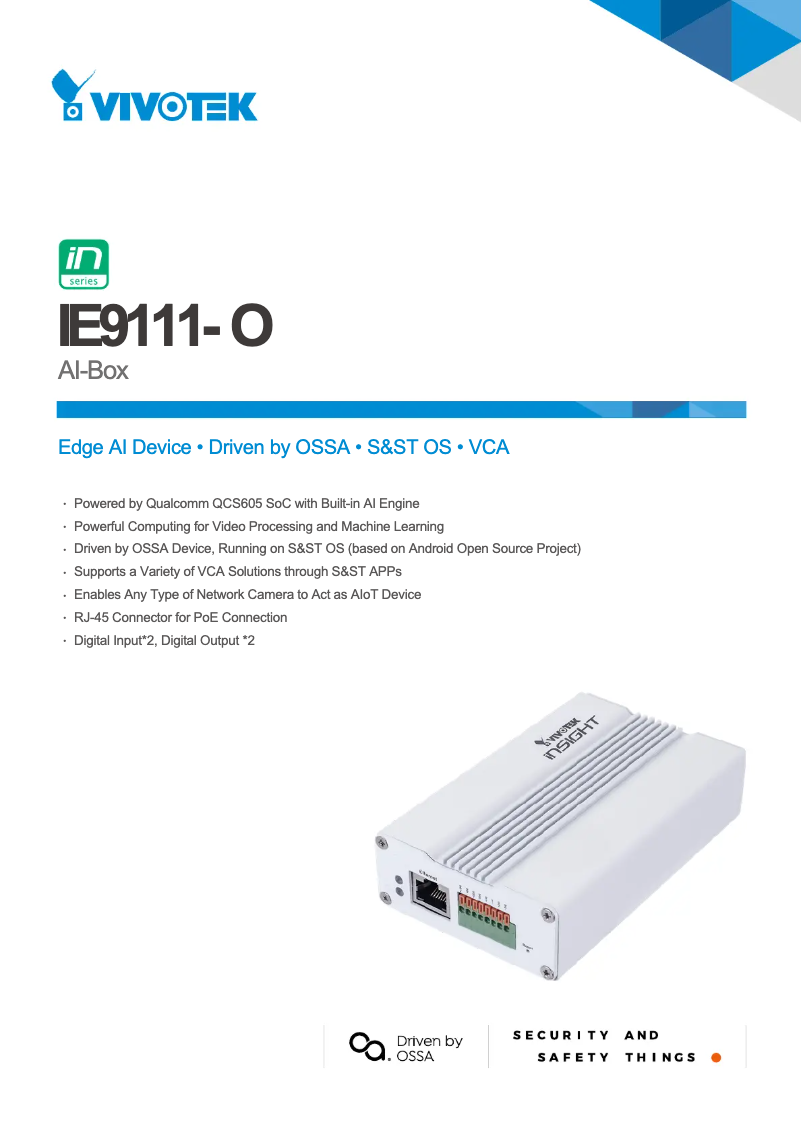 Page 1 de la notice Manuel utilisateur Vivotek IE9111-O