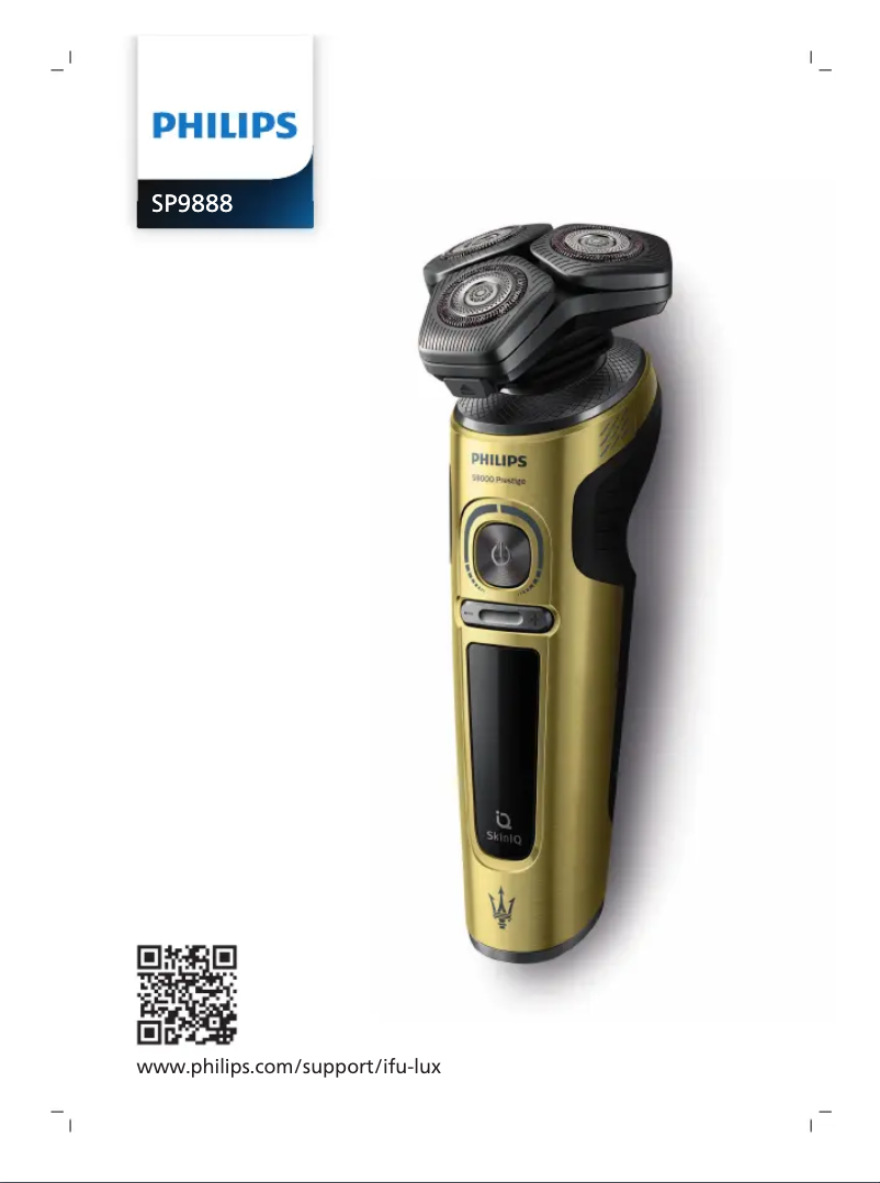 Page 1 de la notice Manuel utilisateur Philips S9000 Prestige SP9888